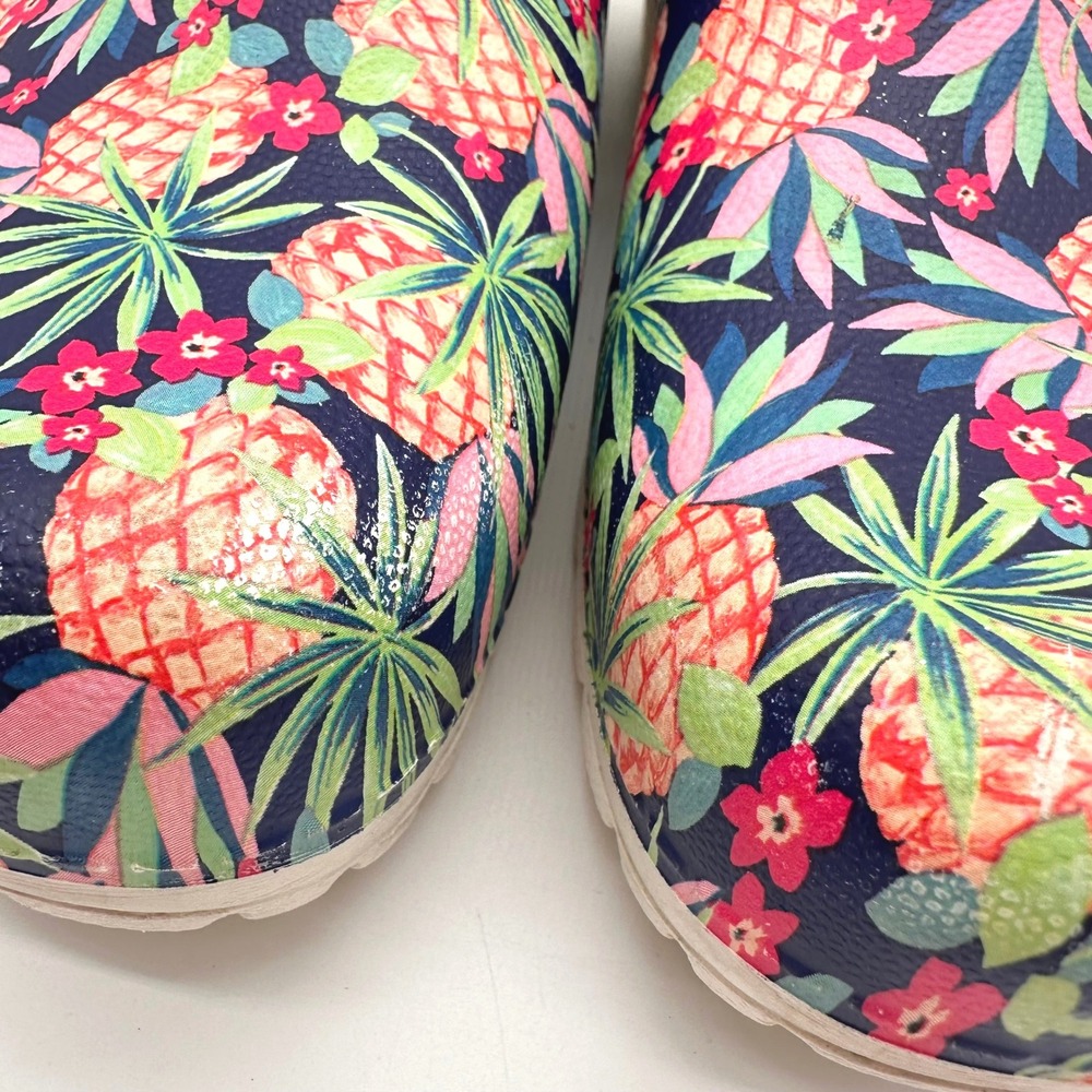 Dansko Kane Pineapple Floral Eva Open Back Clogs Navy Orange Tropical 37/6.5-7 - Picture 3 of 9